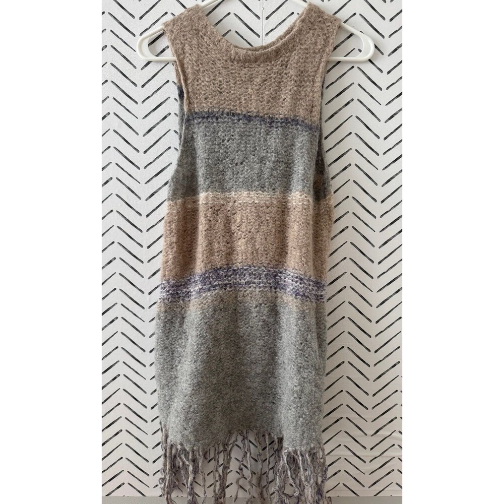 SAYA Women's Peruvian Superfine Alpaca Wool Fringe Hi-Low Sweater Sz‎ Small - Picture 3 of 6